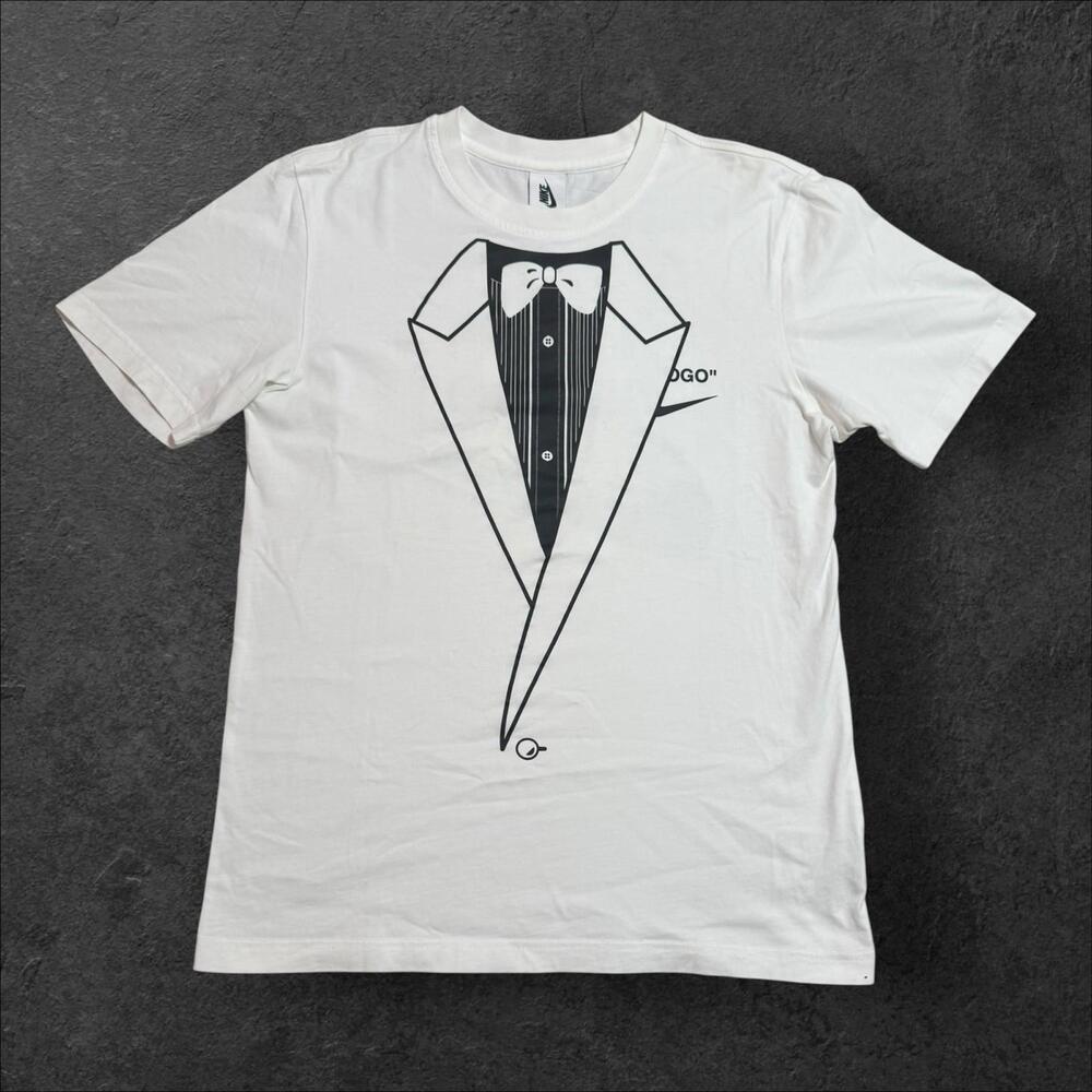 OFF-WHITE x‎ Nike NRG A6 Tuxedo Eagle T-Shirt White BQ0827-101 - Size Small S
